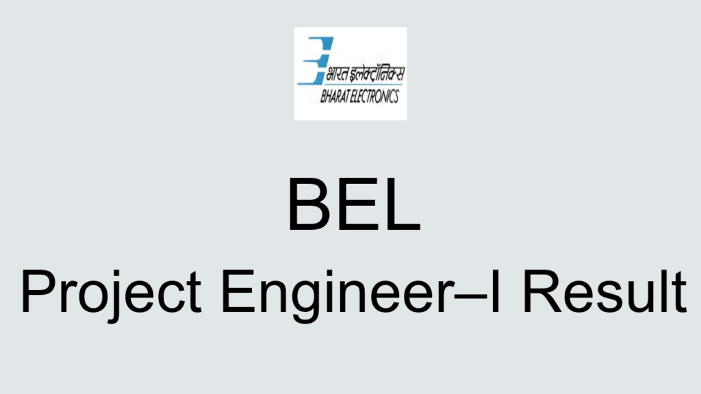 Bel Project Engineer–i Result
