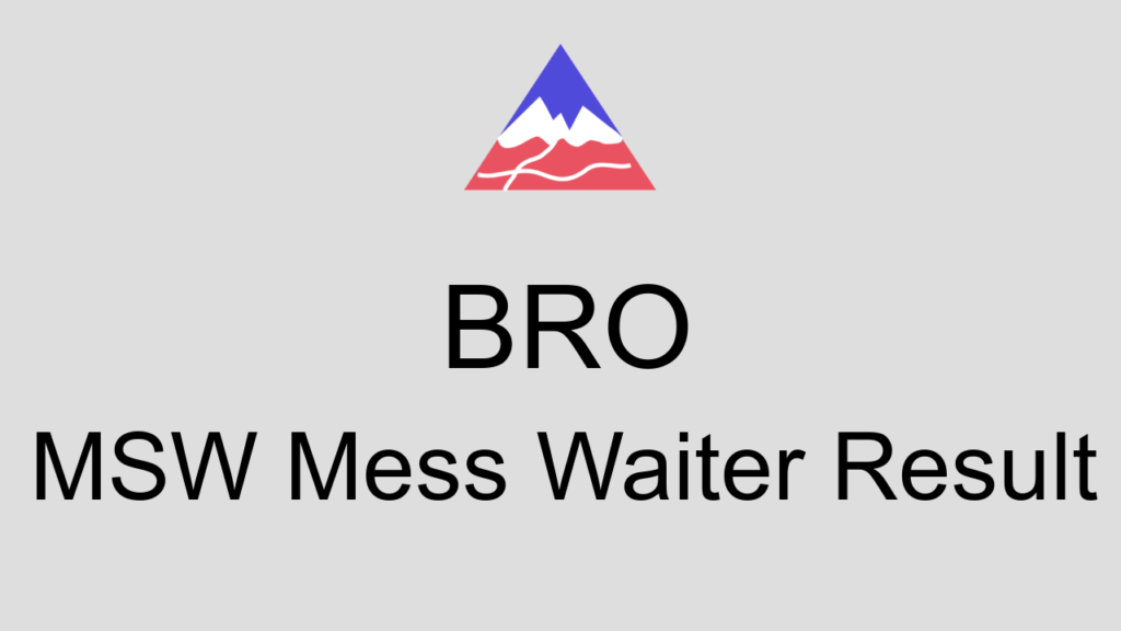 Bro Msw Mess Waiter Result