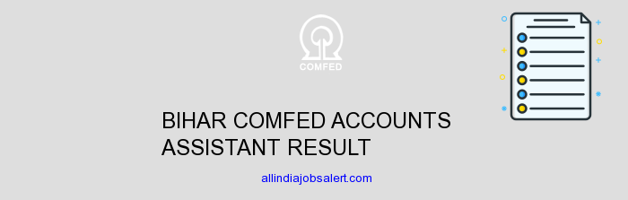 Bihar Comfed Accounts Assistant Result