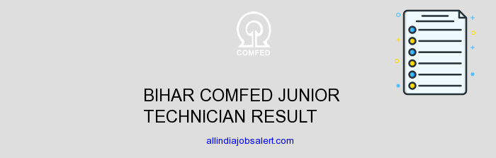 Bihar Comfed Junior Technician Result