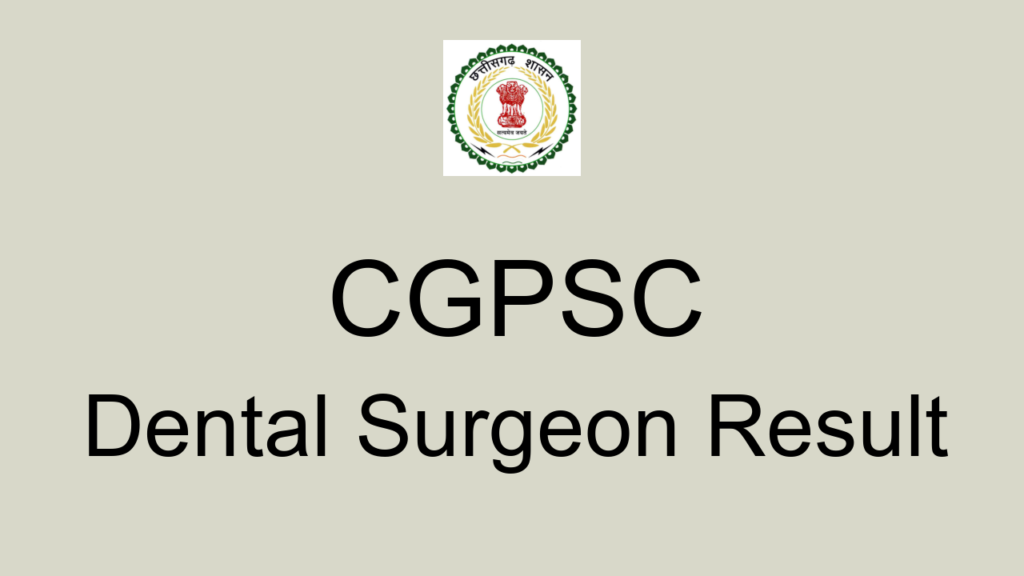 Cgpsc Dental Surgeon Result