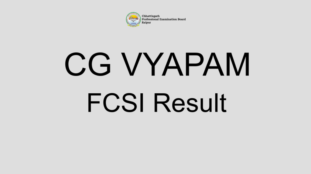 Cg Vyapam Fcsi Result
