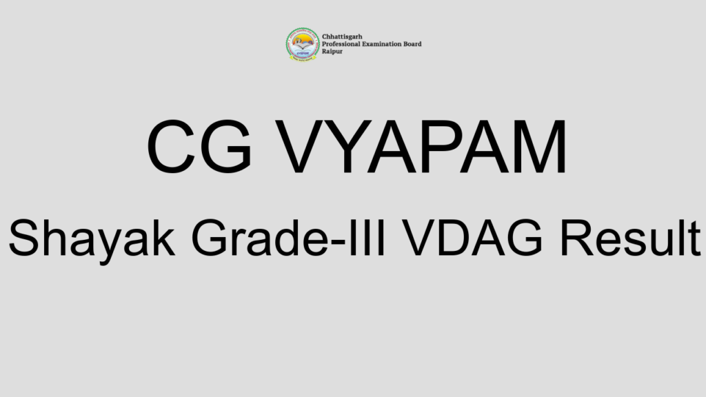 Cg Vyapam Shayak Grade Iii Vdag Result