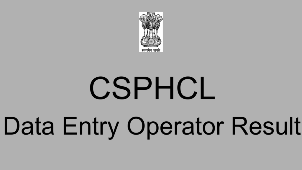 Csphcl Data Entry Operator Result