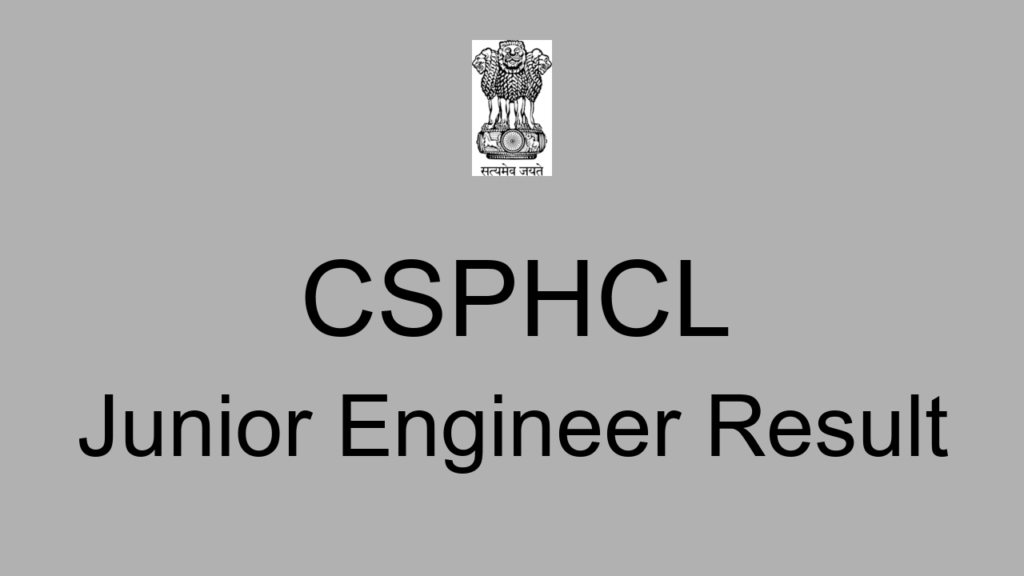 Csphcl Junior Engineer Result