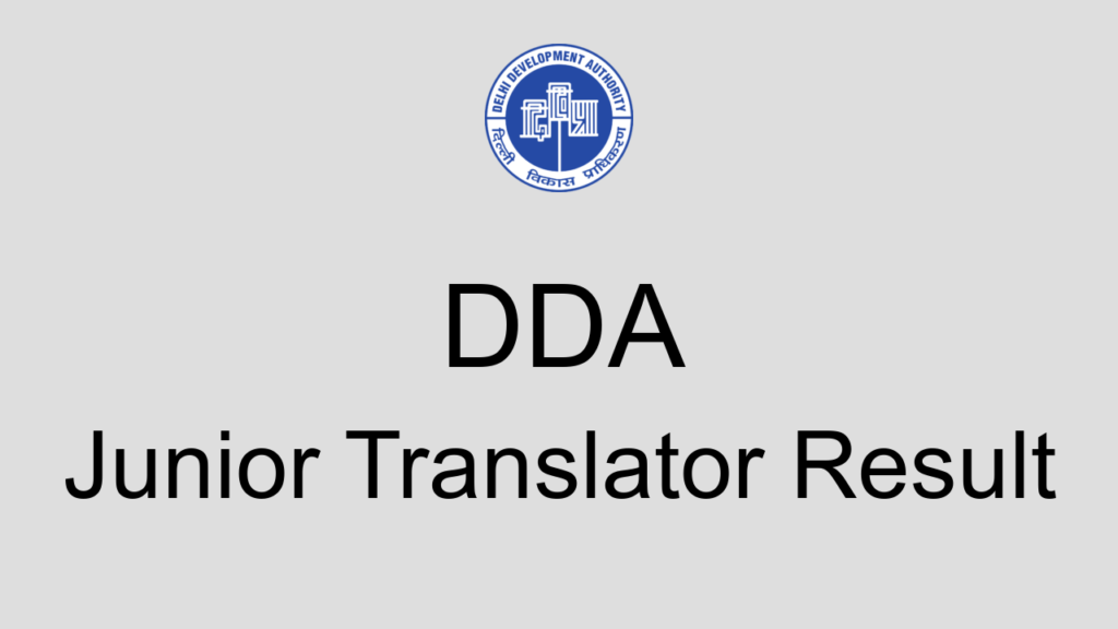 Dda Junior Translator Result