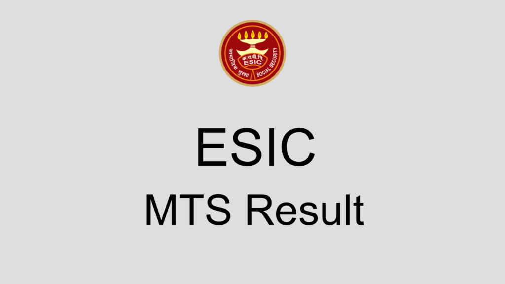 Esic Mts Result