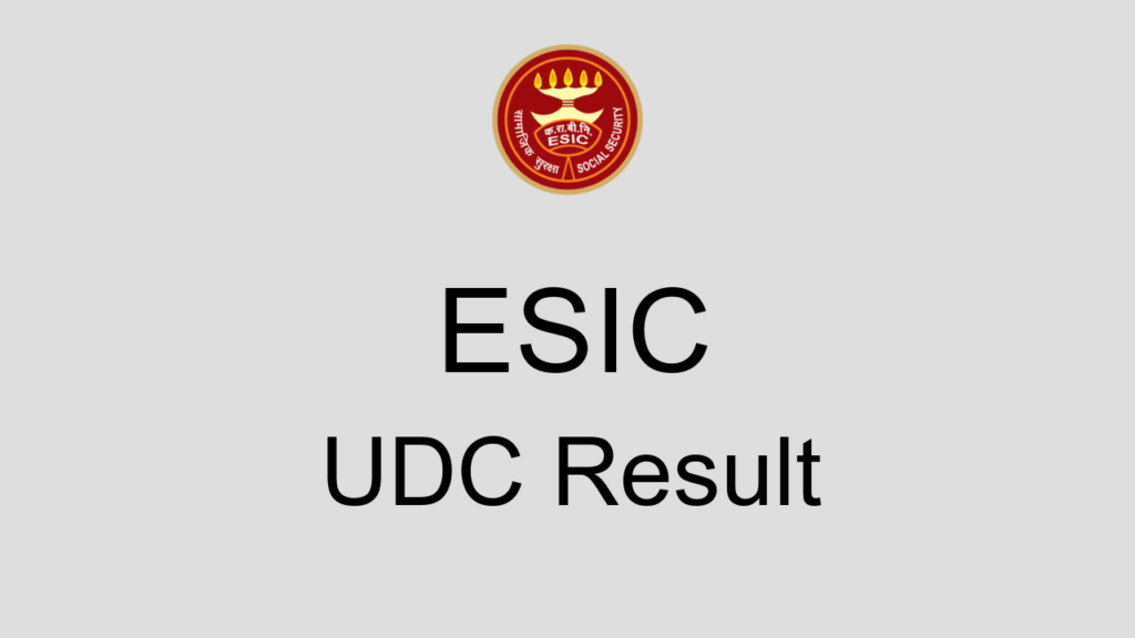 Esic Udc Result