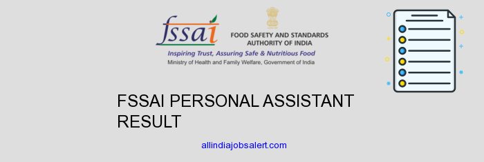 Fssai Personal Assistant Result
