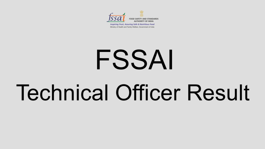 Fssai Technical Officer Result
