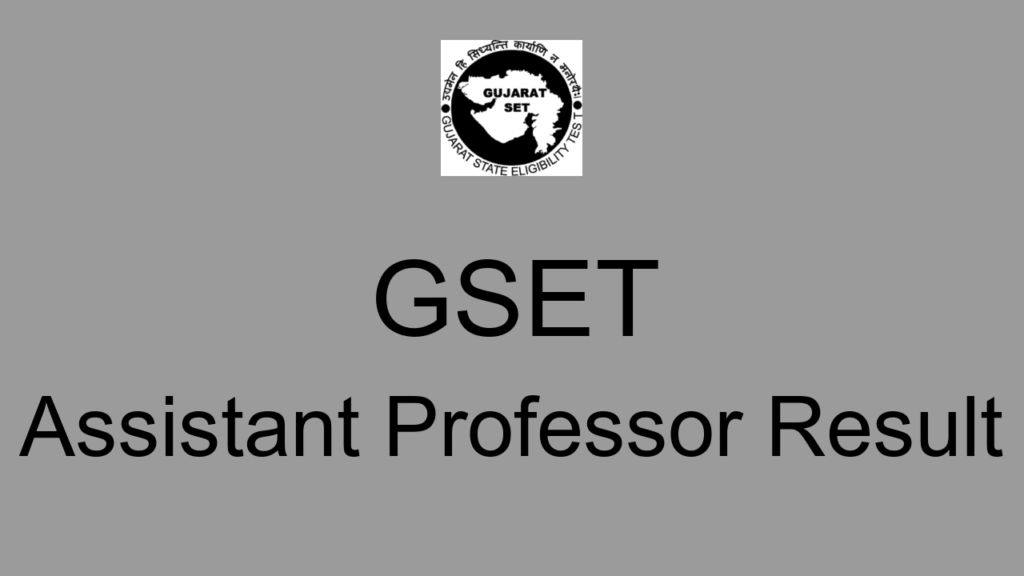 Gset Assistant Professor Result