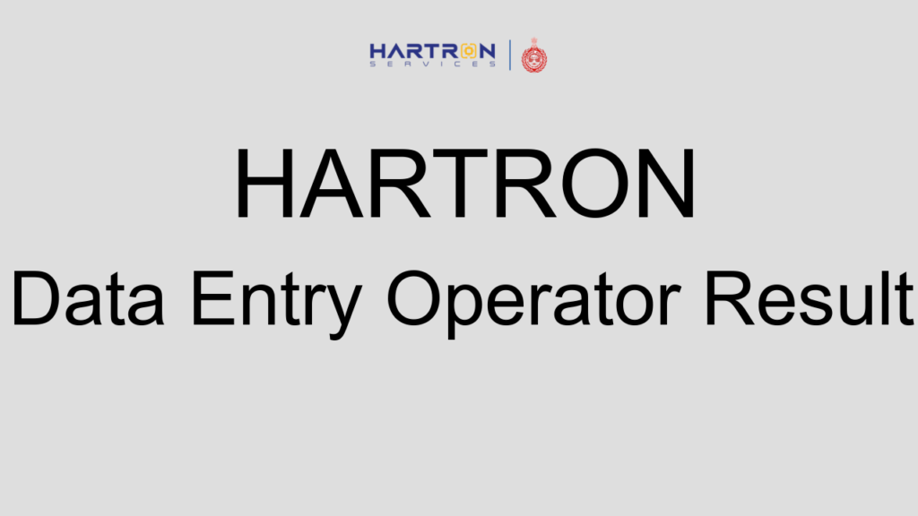 Hartron Data Entry Operator Result