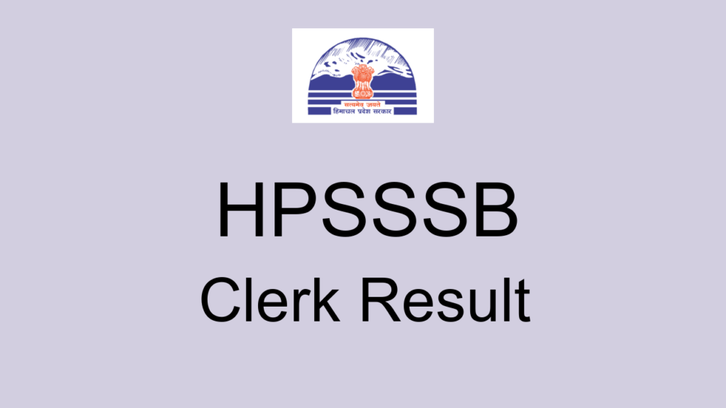 Hpsssb Clerk Result