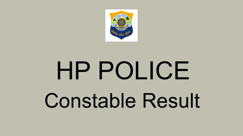 Hp Police Constable Result