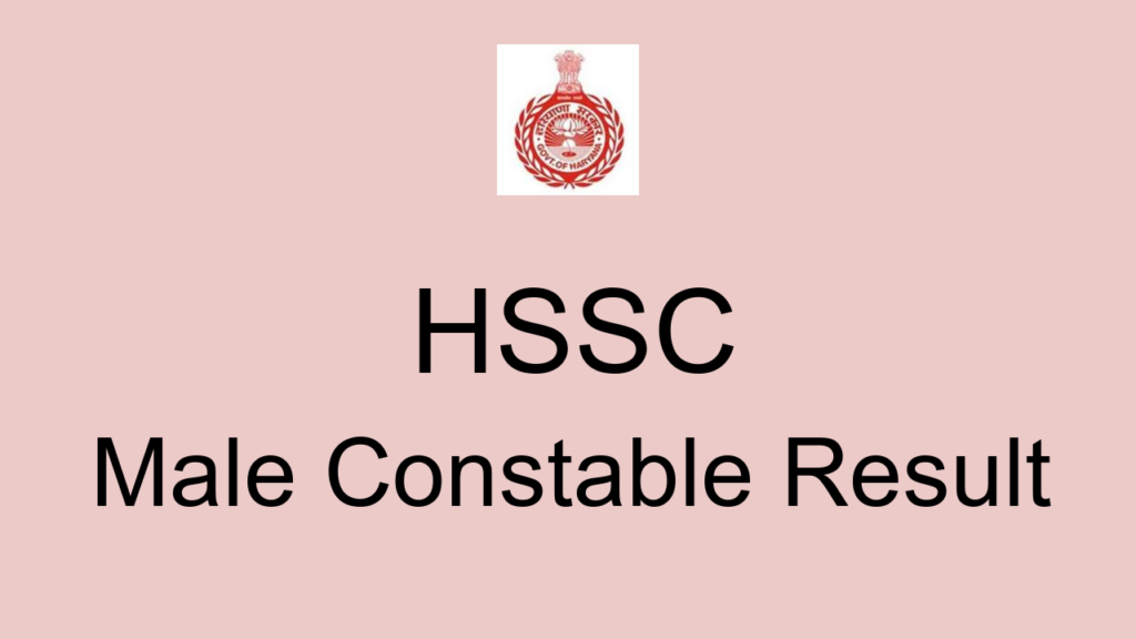 Hssc Male Constable Result