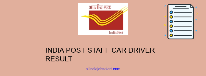 India Post Staff Car Driver Result