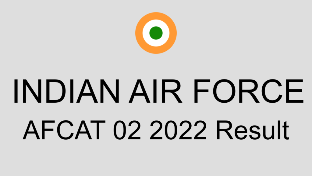 Indian Air Force Afcat 02 2022 Result