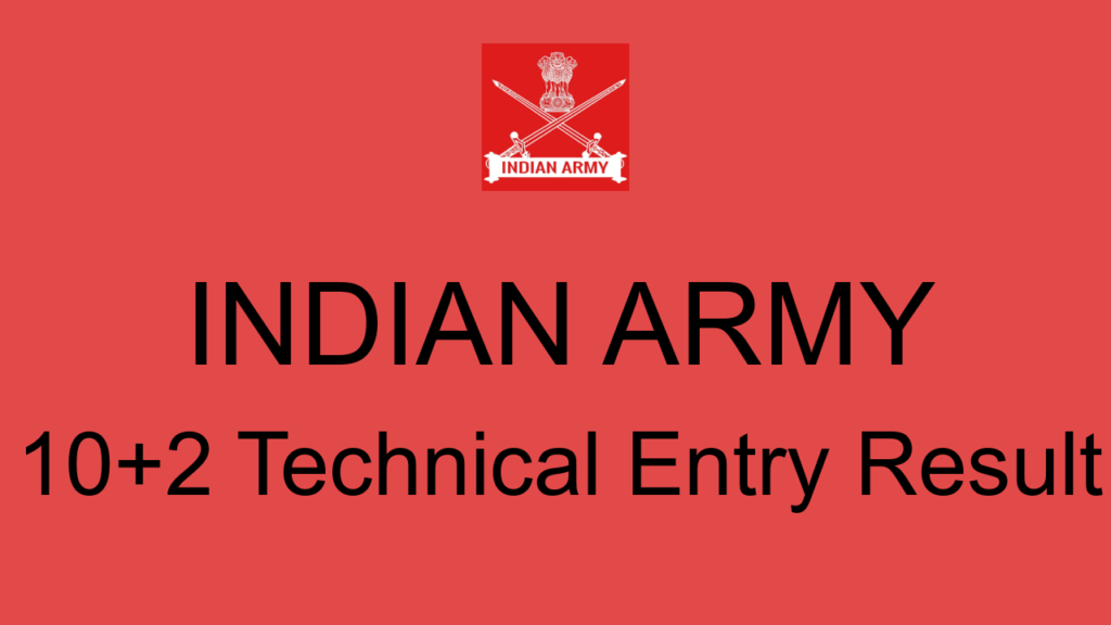 Indian Army 10+2 Technical Entry Result