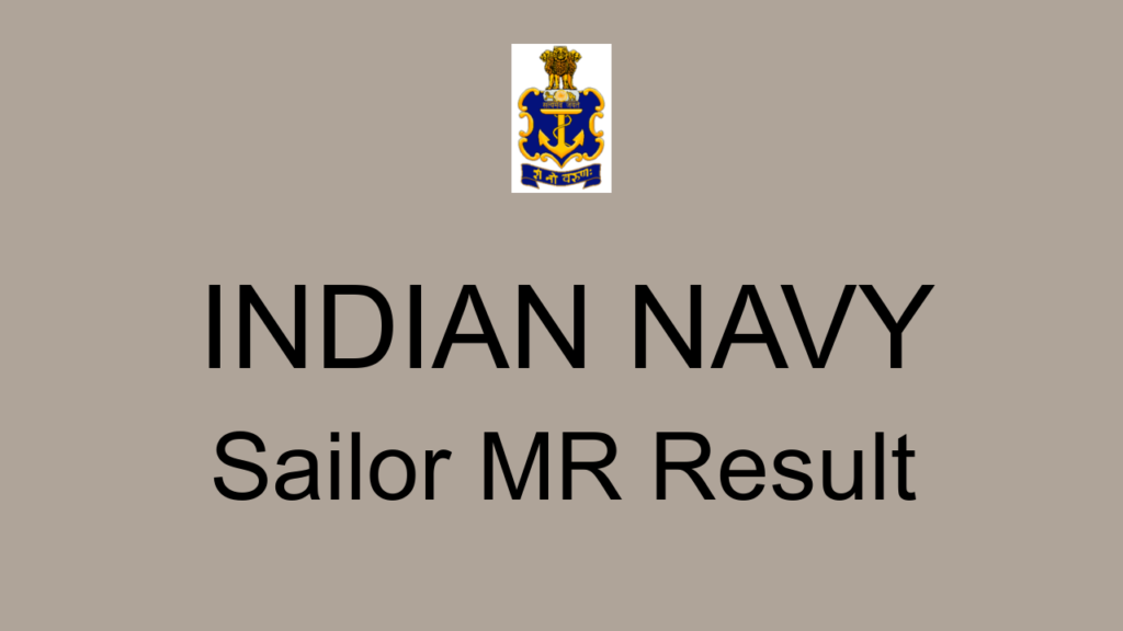 Indian Navy Sailor Mr Result