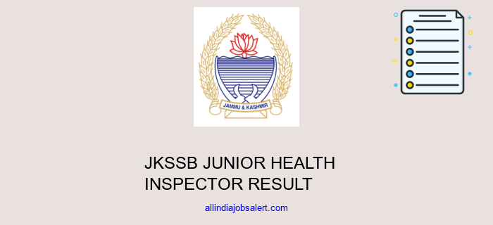 Jkssb Junior Health Inspector Result