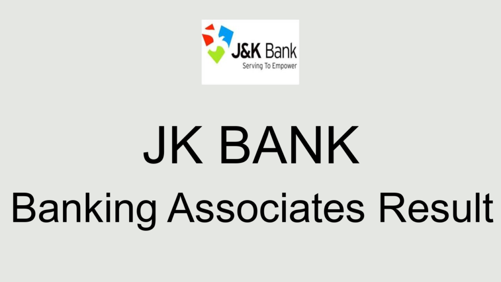 Jk Bank Banking Associates Result