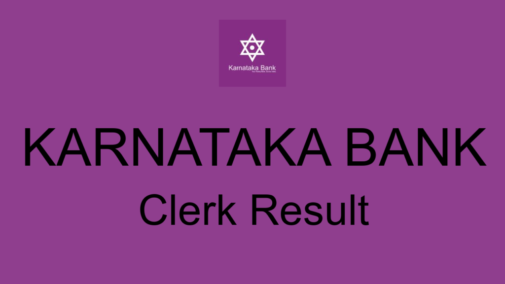 Karnataka Bank Clerk Result