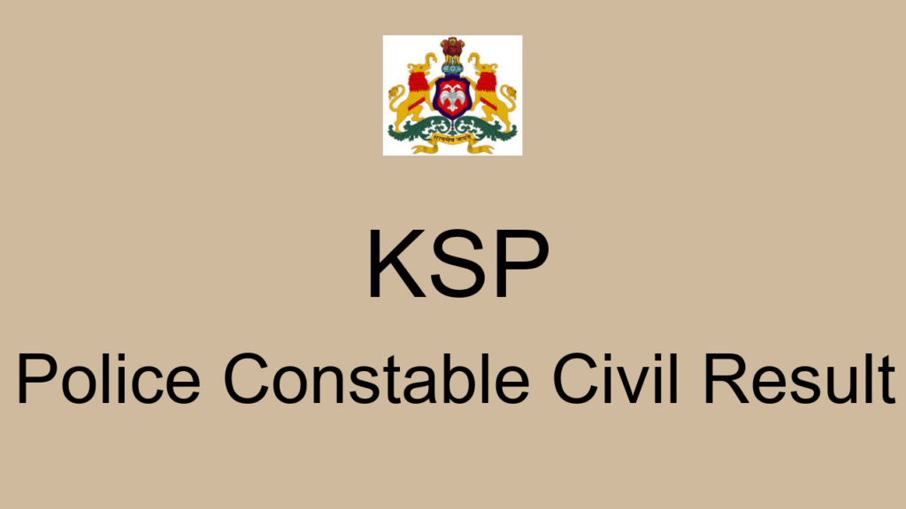 Ksp Police Constable Civil Result