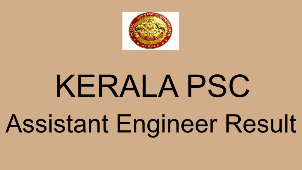 Kerala Psc Assistant Engineer Result