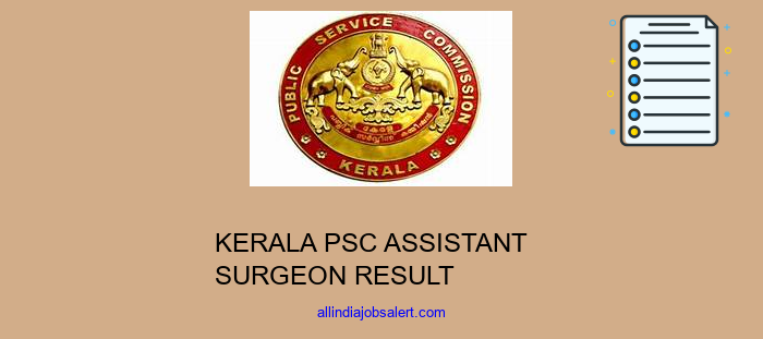 Kerala Psc Assistant Surgeon Result