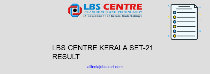 Lbs Centre Kerala Set 21 Result