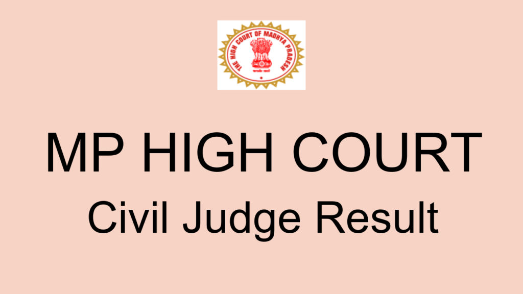 Mp High Court Civil Judge Result
