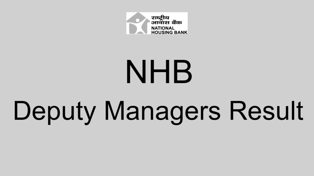 Nhb Deputy Managers Result
