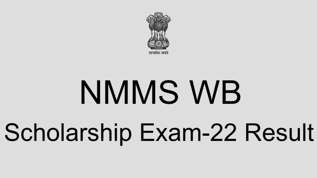 Nmms Wb Scholarship Exam 22 Result
