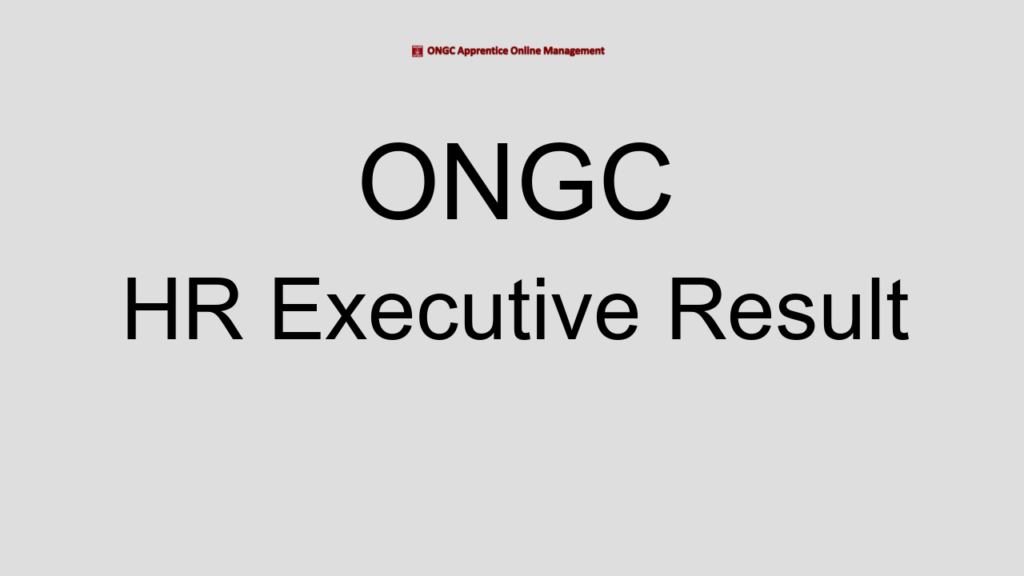 Ongc Hr Executive Result