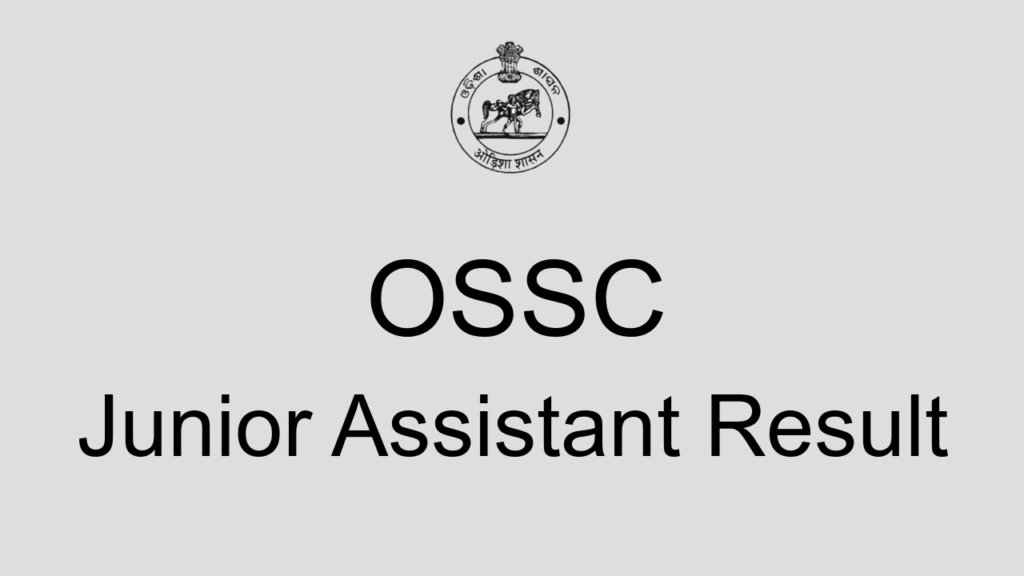 Ossc Junior Assistant Result