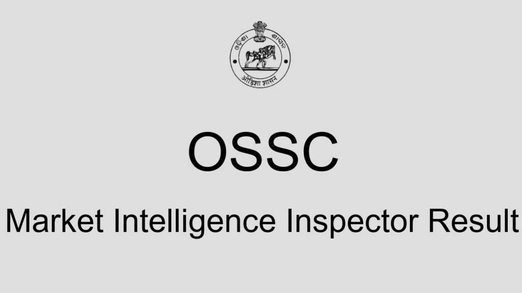 Ossc Market Intelligence Inspector Result
