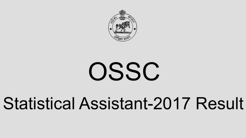 Ossc Statistical Assistant 2017 Result