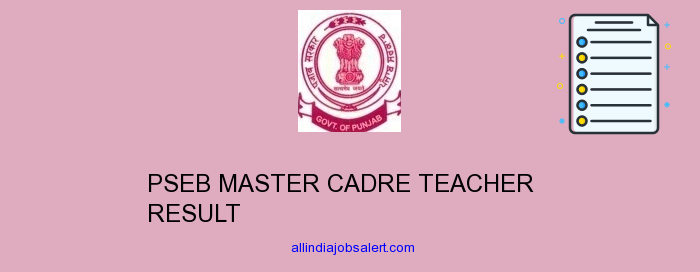 Pseb Master Cadre Teacher Result