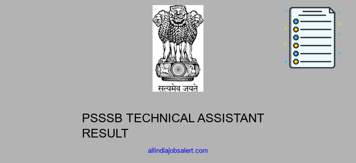 Psssb Technical Assistant Result