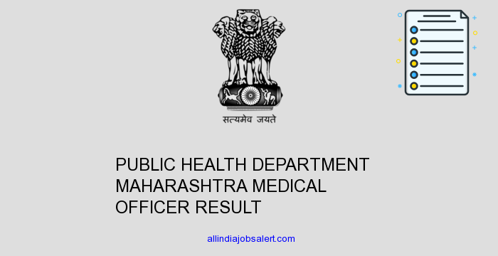 Public Health Department Maharashtra Medical Officer Result
