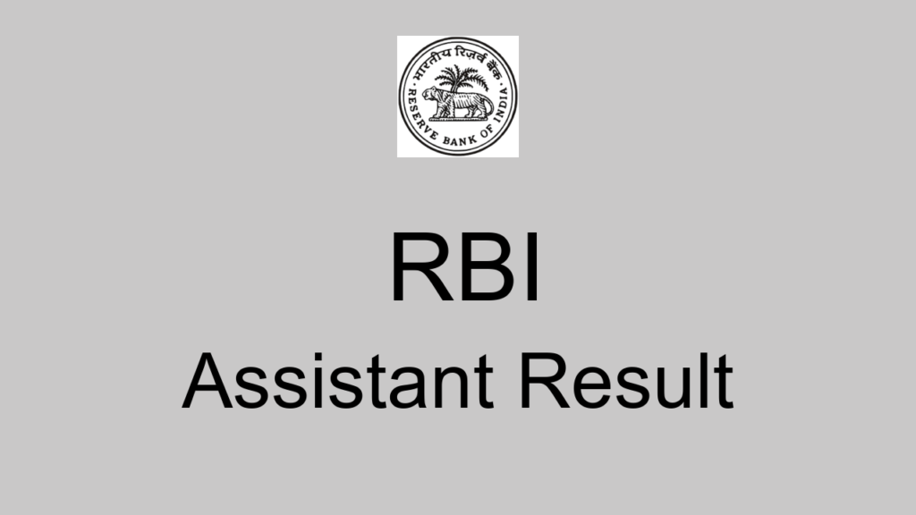 Rbi Assistant Result