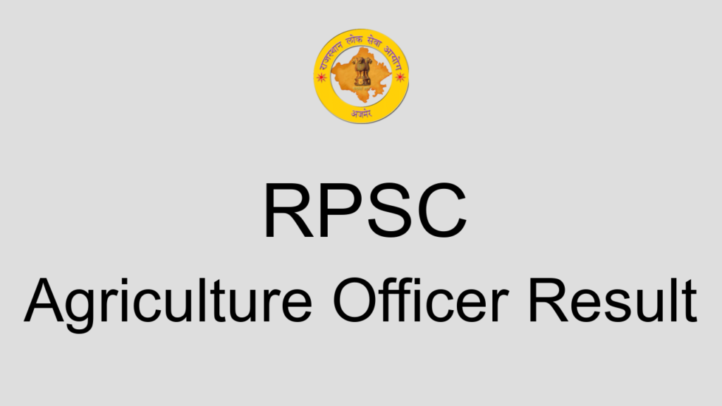 Rpsc Agriculture Officer Result