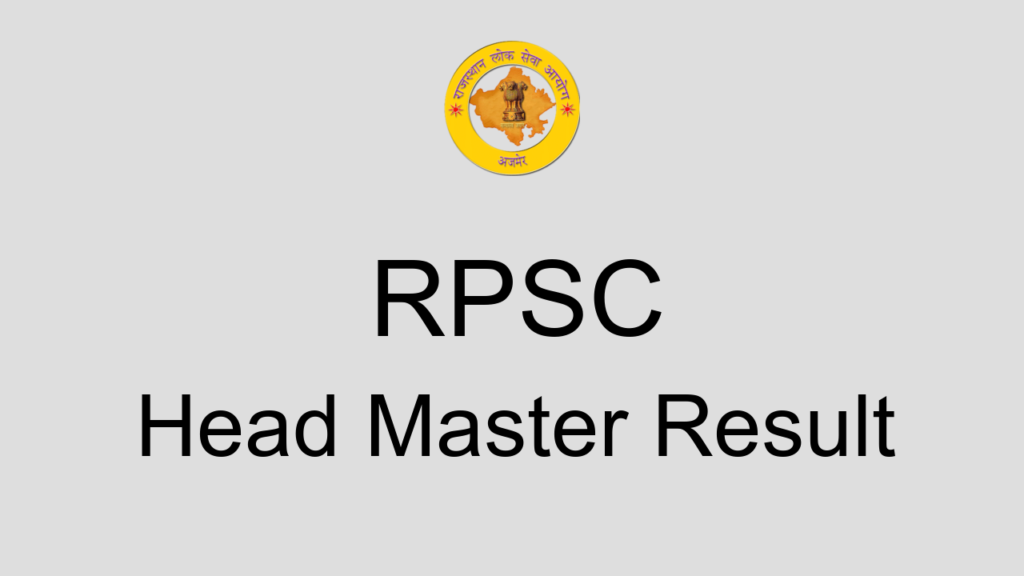 Rpsc Head Master Result