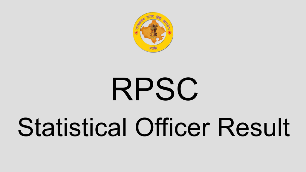 Rpsc Statistical Officer Result