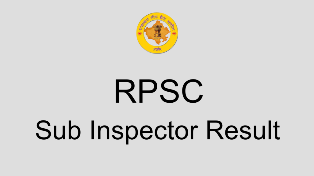 Rpsc Sub Inspector Result