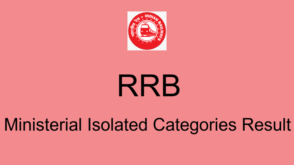 Rrb Ministerial Isolated Categories Result