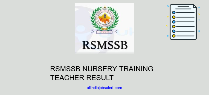Rsmssb Nursery Training Teacher Result