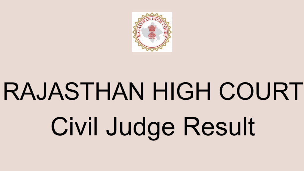 Rajasthan High Court Civil Judge Result