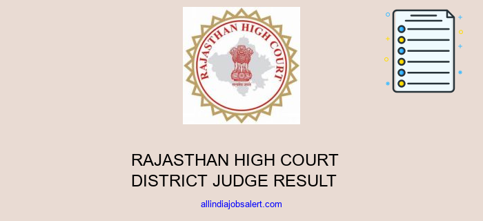 Rajasthan High Court District Judge Result