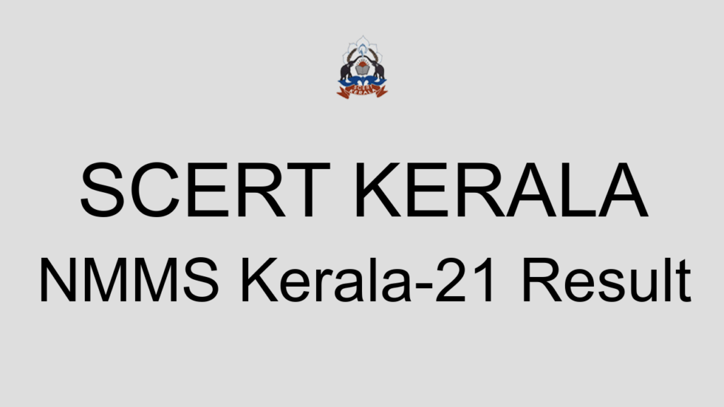 Scert Kerala Nmms Kerala 21 Result